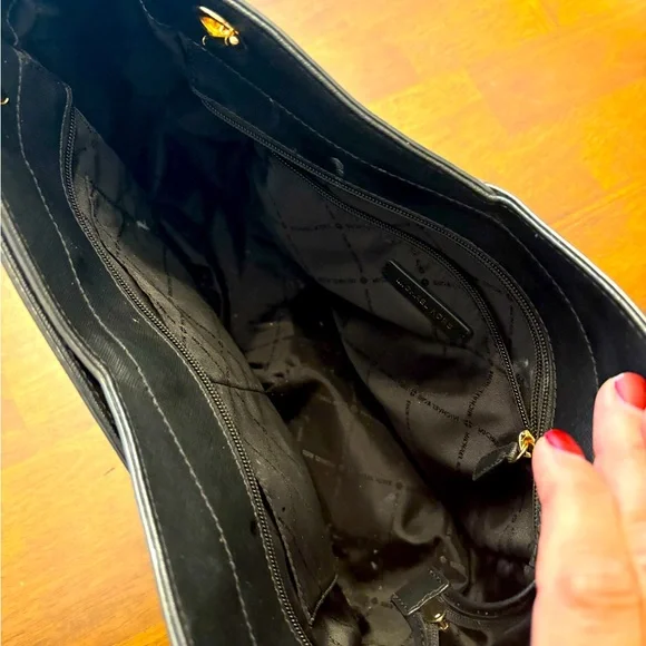 Michael Kors Black Shoulder Bag with Gold Accents - Picture 7 of 7